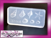 3D Acryl Schablone Muscheln Sterne Nail Art #00331-22