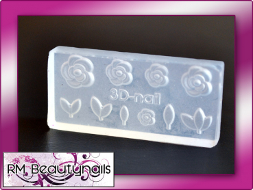 3D Acryl Schablone Blume Nail Art #00331-05