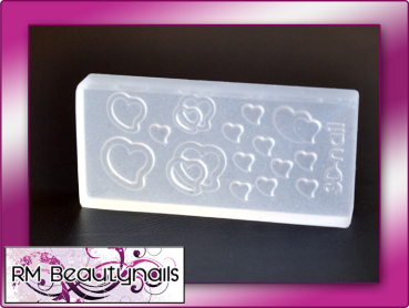 3D Acryl Schablone Herz Nail Art #00331-08
