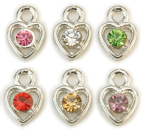 Piercing Herz (Stein innen) verschiedene Farben #00531-60er