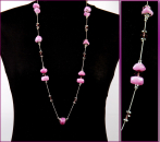 Halskette Glasschmuck Modeschmuck Lila Lang #023