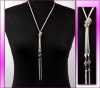 Halskette Y Kette Modeschmuck Metall Collier Rosa #020-2