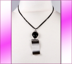 Halskette kurz Modeschmuck Schwarz Strass Silber #041