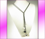 Halskette Y Kette Modeschmuck Silber Kugel #048